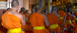 young monks in temple in Changmai, Thailand
