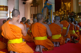 young monks in temple in Changmai, Thailand