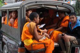 Young monks after school