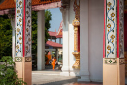 Temple grounds with distant monk