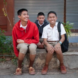 Three school boys