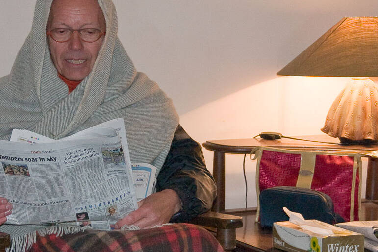 Henk in cold Mussoorie