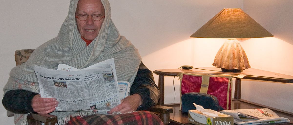 Henk in cold Mussoorie