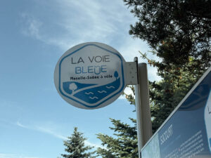Bord La Voie Bleue fietsroute