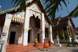 Monks entering a temple