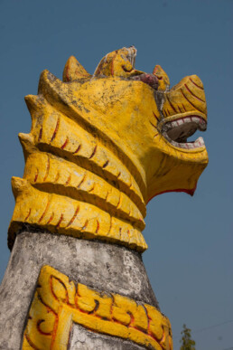 Sculpture of a lion head