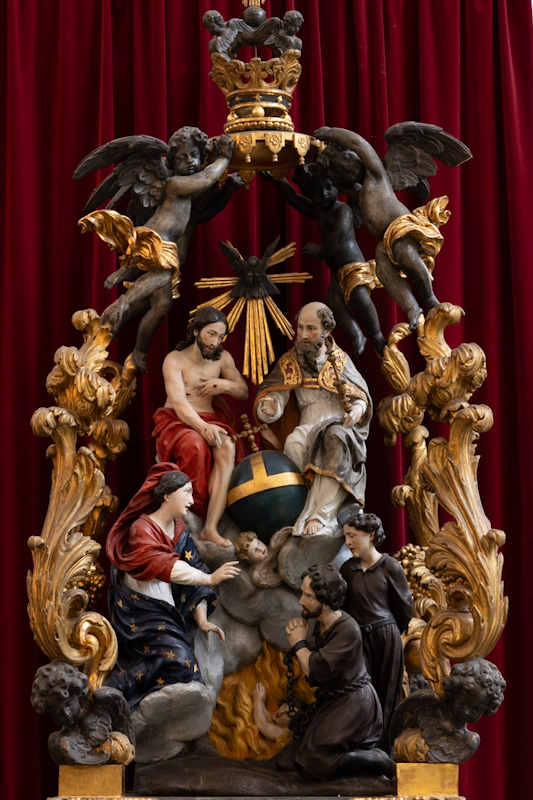 De Heilige Drievuldigheid (gepolychromeerd - N. Van der Veken (1680)